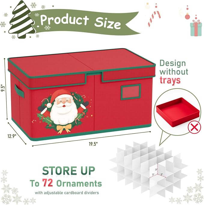 Christmas Ornaments Storage Boxes Christmas Ornament Organizer Storage Box - Image 2