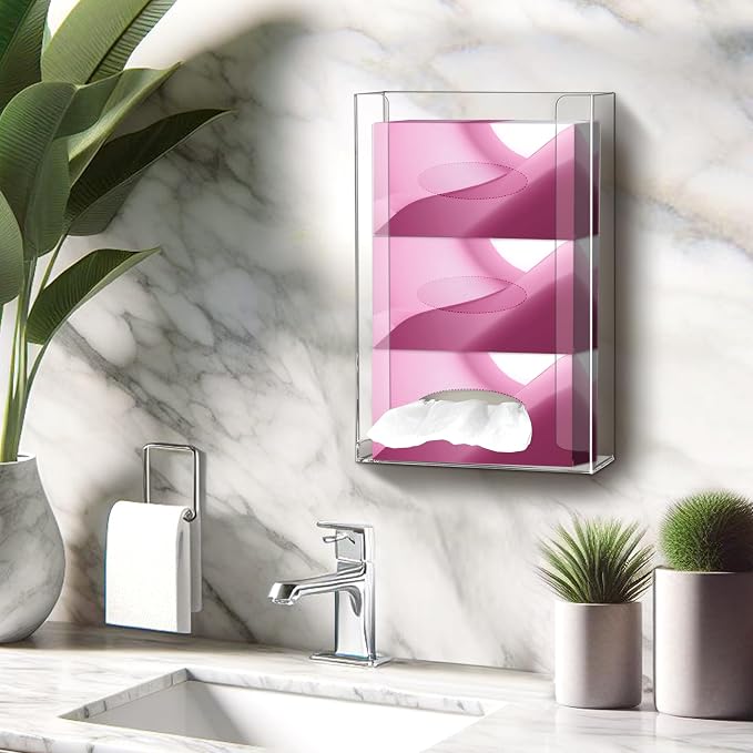 Amazing Abby Acrylic Glove Box Holder, Wall-Mounted Glove Dispenser, Floating - Image 3