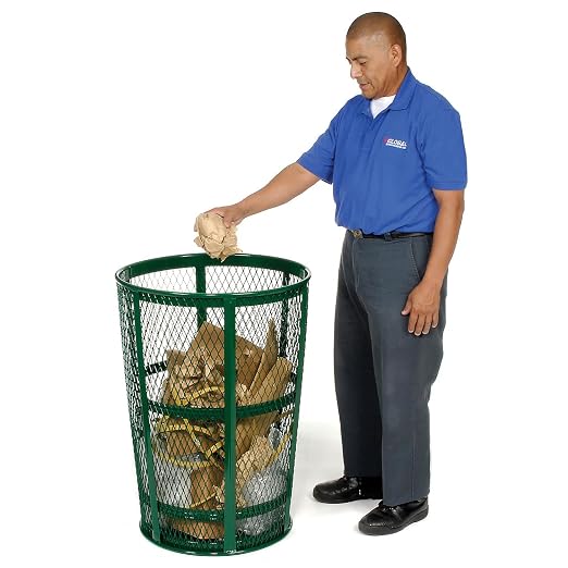 Global Industrial Outdoor Metal Trash Container, 48 Gallon - Image 6