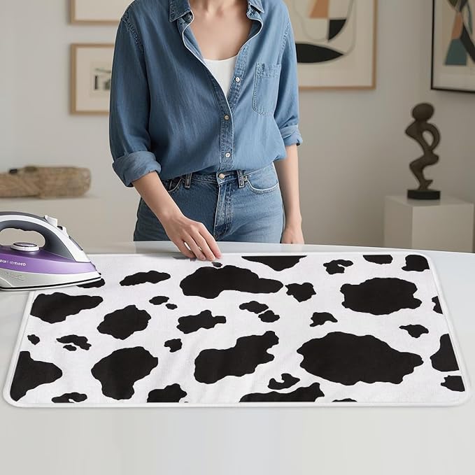 Cow Print Ironing Mat Portable Ironing Pad, Table Top, Countertop, Heat - Image 4