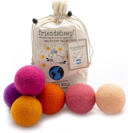 Friendsheep Wool Dryer Balls, Organic Reusable Fabric Softener Alternative by Friendsheep