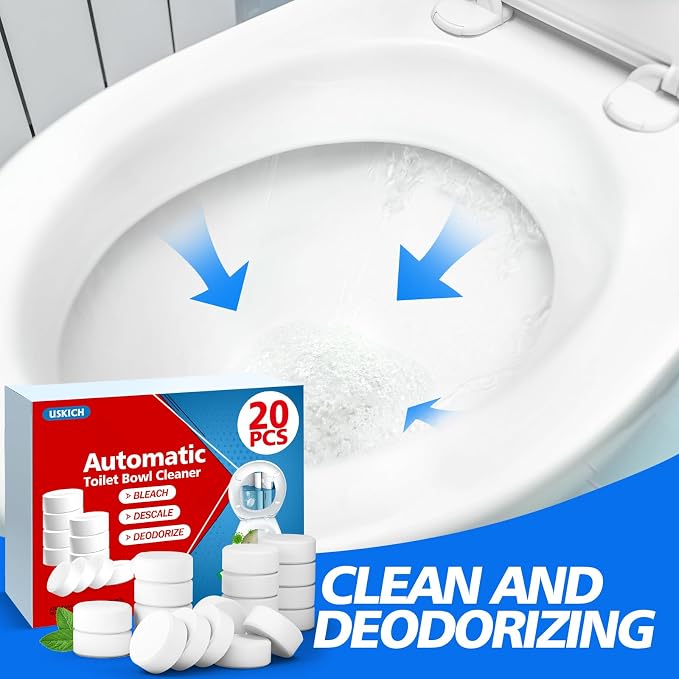 USKICH 20 Pack Toilet Bowl Cleaner Tablets, Long-Lasting Household Toilet - Image 3