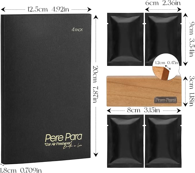 4 Refreshing Scent Bags Wood Car Air Freshener Vent Clip- Natural Scent Diffuser - Image 5