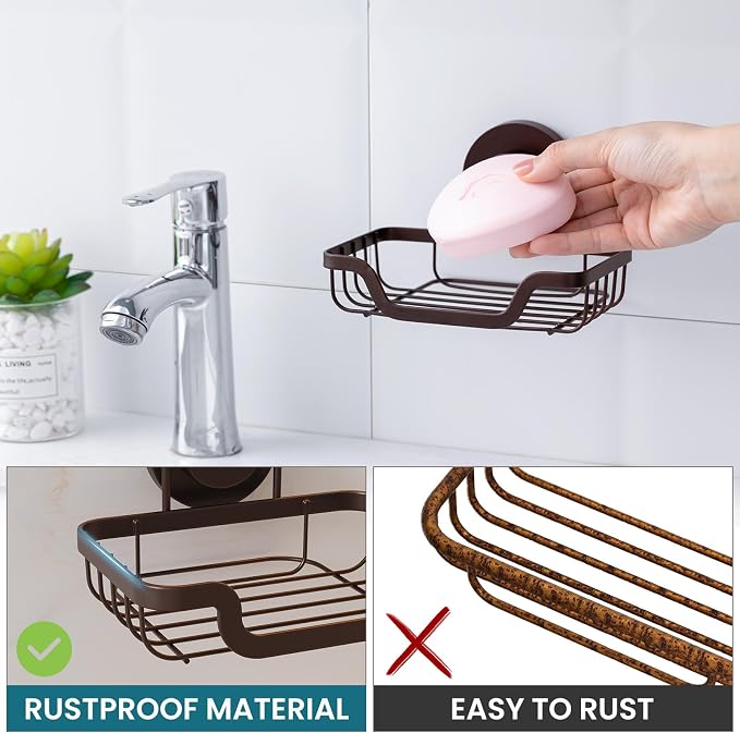 TAILI Soap Holder Bar Dish Suction Cup, Bar Shampoo Rack - Image 7