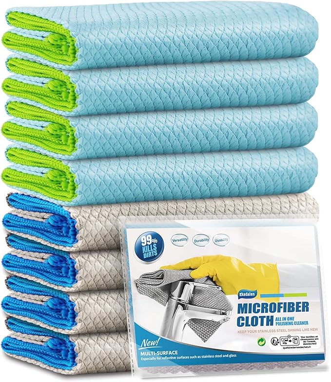 Microfiber Cleaning Cloth Lint Free Glass Cleaner Window Polishing Streak Free by Ekedalen