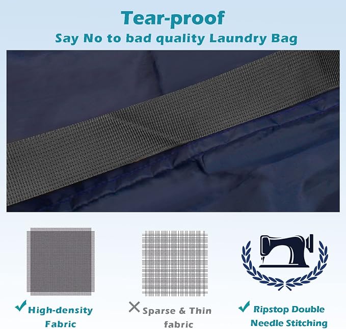 Heavy Duty Laundry Bag 2 Pack XL Nylon Laundry Bags - Image 3