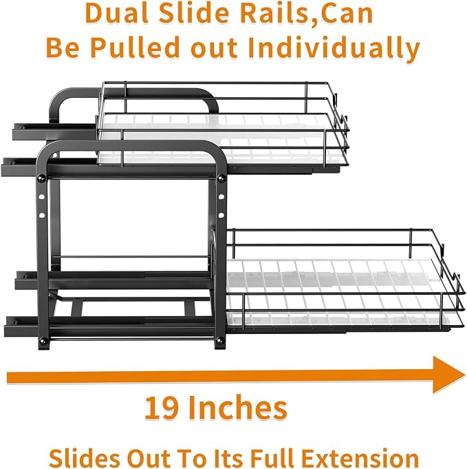 RCHYFEED Spice Rack Organizer for Cabinet, 2 Tier Slide out Spice Organization - Image 8