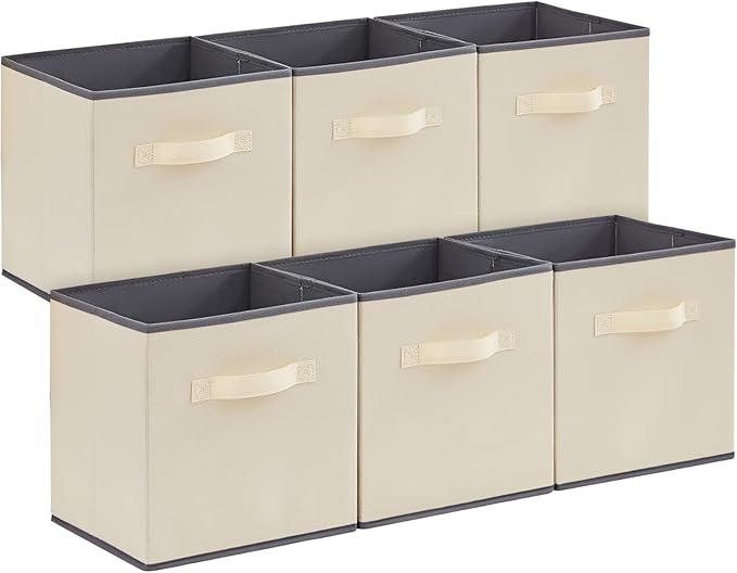 Lifewit Collapsible Fabric Storage Cubes Bins Set 11 Inch, Foldable Cubby by Lifewit