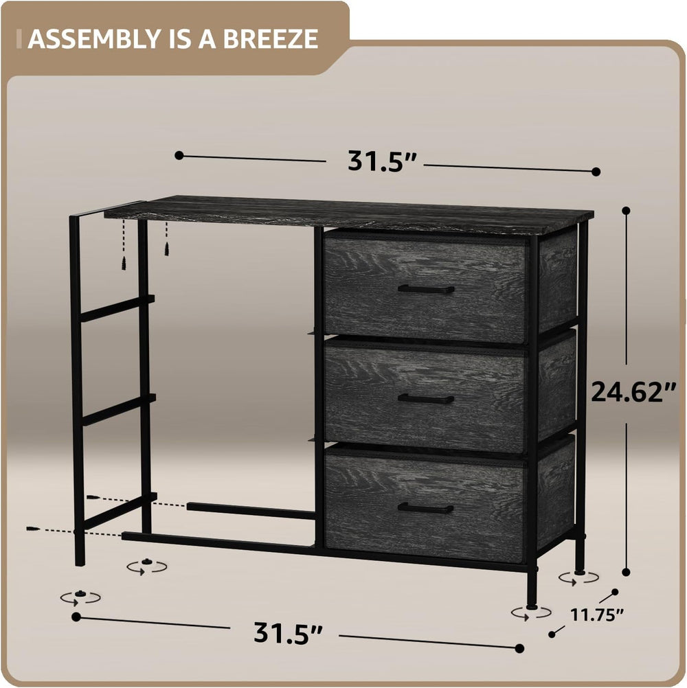 Sorbus Dresser for Bedroom, Wood Top (6 Drawer, Gray Wood)