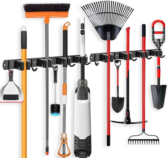 IMILLET 2 Pack Broom and Mop Holder Wall Mounted, Broom Holder Stainless Steel by IMILLET