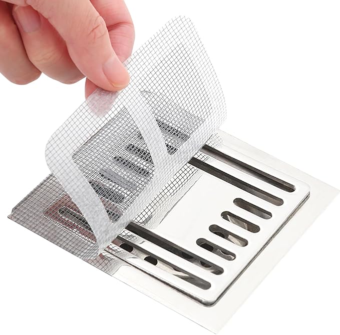 30pcs Disposable Shower Drain Hair Catcher Screen Sticker 4" X 4" Square Floor by Unknown