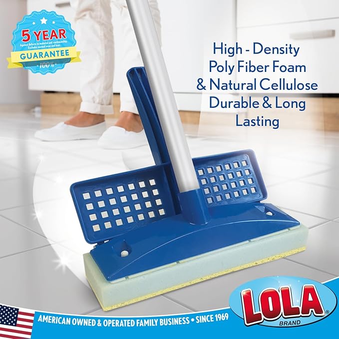 LOLA Squeeze Sponge Mop w/ Poly Foam & a Natural Cellulose Layer, Absorbs and - Image 2