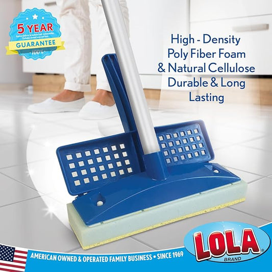 LOLA Squeeze Sponge Mop w/ Poly Foam & a Natural Cellulose Layer, Absorbs and - Image 2