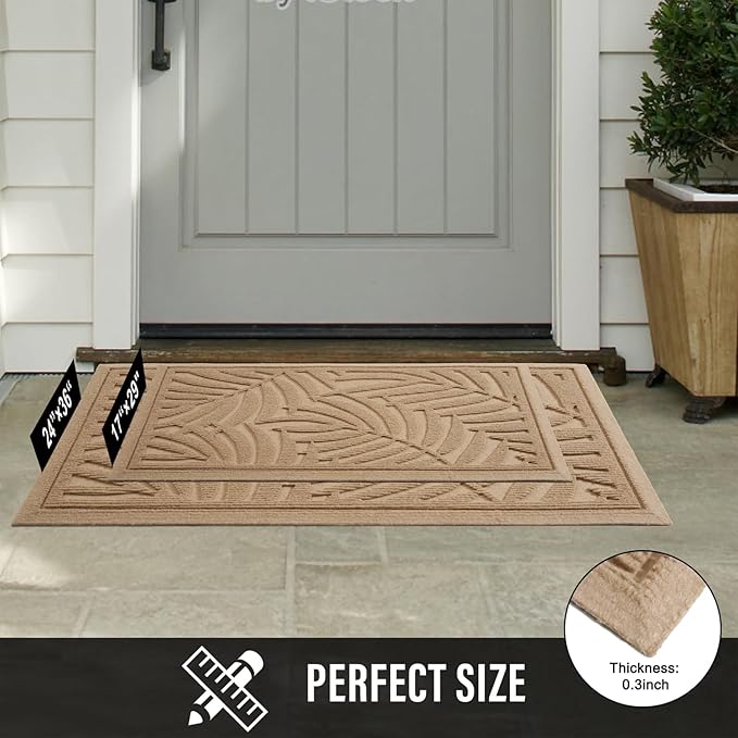 Front Door Mat, Absorbent Resist Dirt Welcome Door Mat Indoor Outdoor, - Image 7
