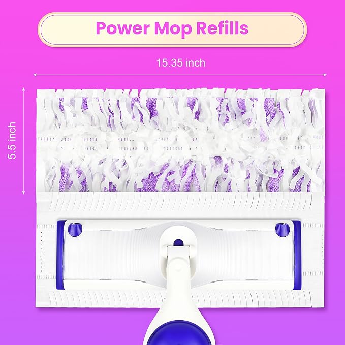 Power Mop Refills for Swiffer | 40 Count Disposable Pads for Wet & Dry Cleaning - Image 2