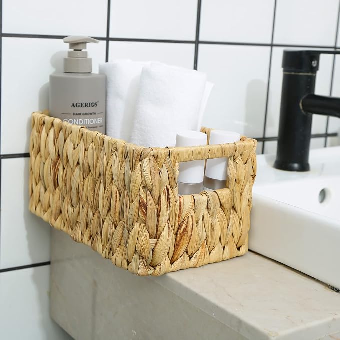 HOONEX Water Hyacinth Storage Baskets, Wicker Baskets - Image 6