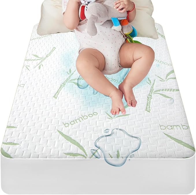 Mattress Protector Soft Crib Rayon Bamboo Waterproof Mattress Pad Cover - Image 6