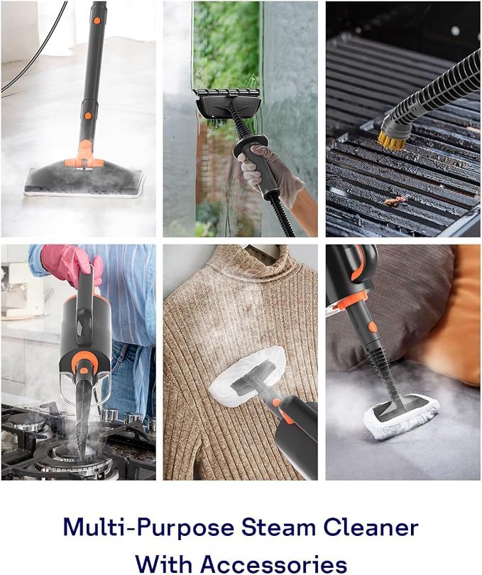 Steam Mop Cleaner with Detachable Handheld Steamer, 20 in 1 Wired Steam Cleaner - Image 4