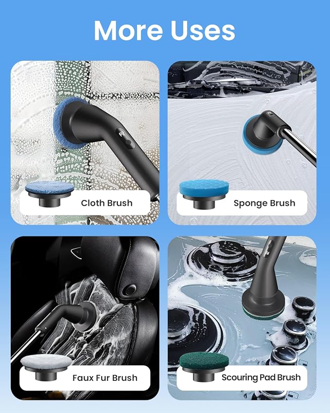 Leebein Electric Spin Scrubber, 2025 Upgraded Cordless Cleaning Brush Scrubber - Image 7