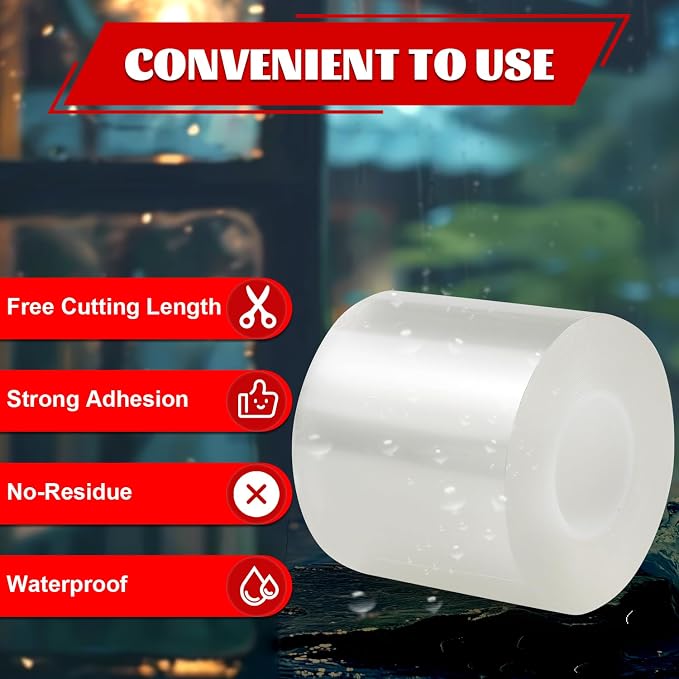 Transparent Window Weather Sealing Tape 3 Inch x 33 FT Weather Stripping - Image 3