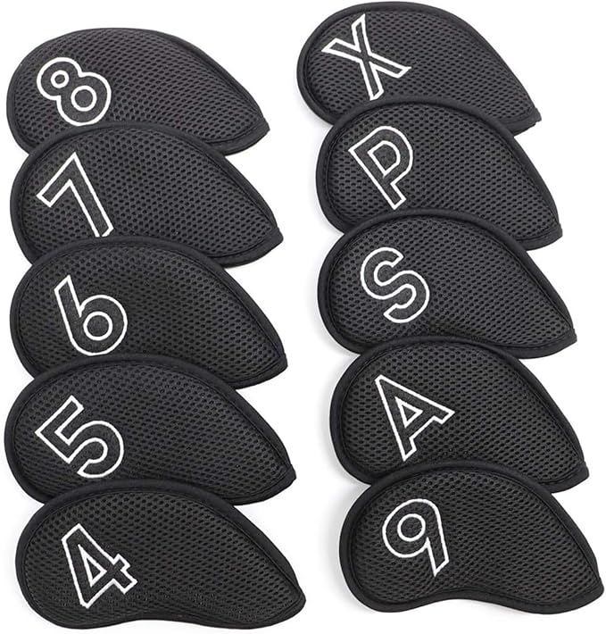 Montela Golf Iron Covers, Golf Iron Head Covers Mesh Golf Iron Covers Set 10pcs by montelagolf
