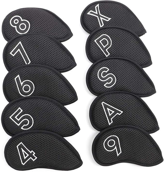 Montela Golf Iron Covers, Golf Iron Head Covers Mesh Golf Iron Covers Set 10pcs by montelagolf