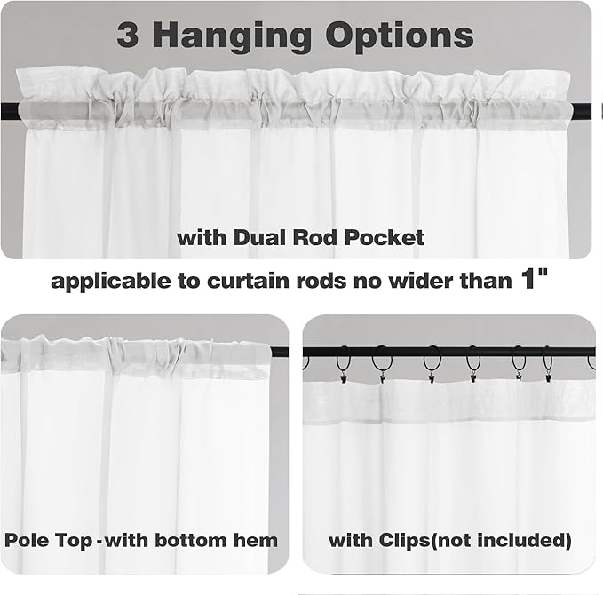 Chyhomenyc Sheer White Valances - Image 3