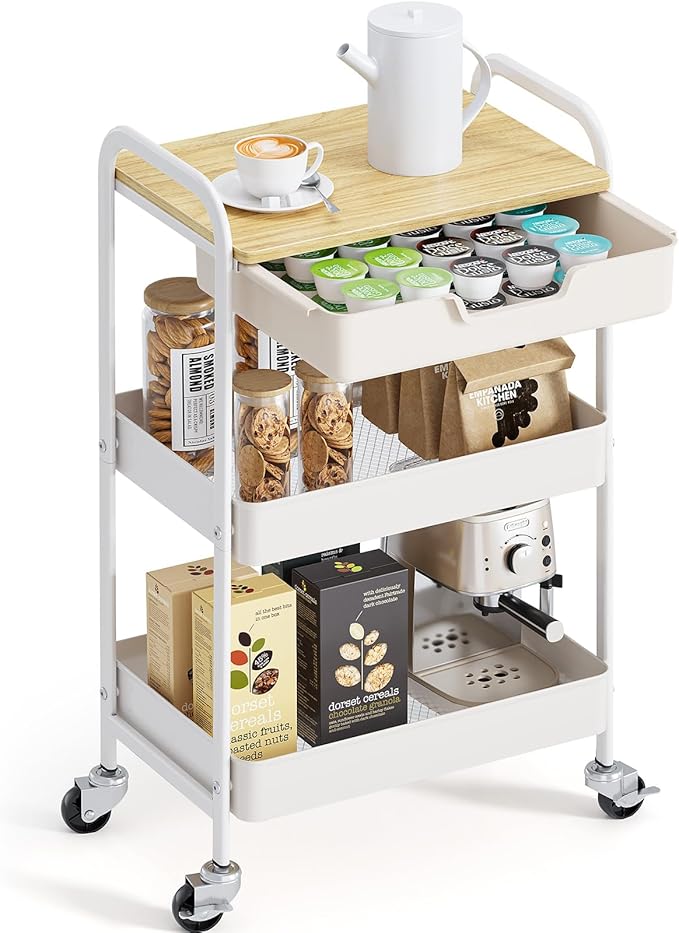 TOOLF 3-Tier Metal Utility Rolling Cart by TOOLF