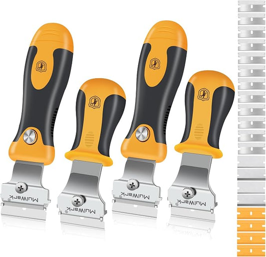 MulWark Razor Blade Scraper, 4 Handles Razor Scraper Set by MULWARK