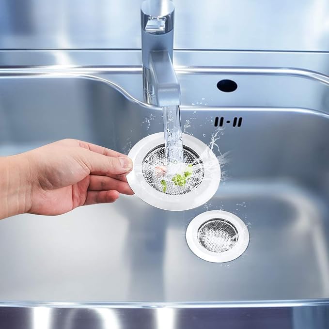 2 Pcs Kitchen Sink Strainer, Stainless Steel Drain Cover, Large Wide Rim 4.5" - Image 6