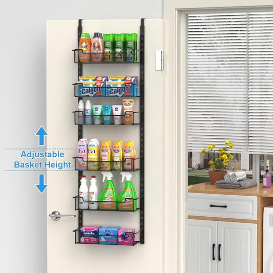 12.3" W Narrow Over the Door Pantry Organizer, 6-Tier Over the Door Organizer - Image 2