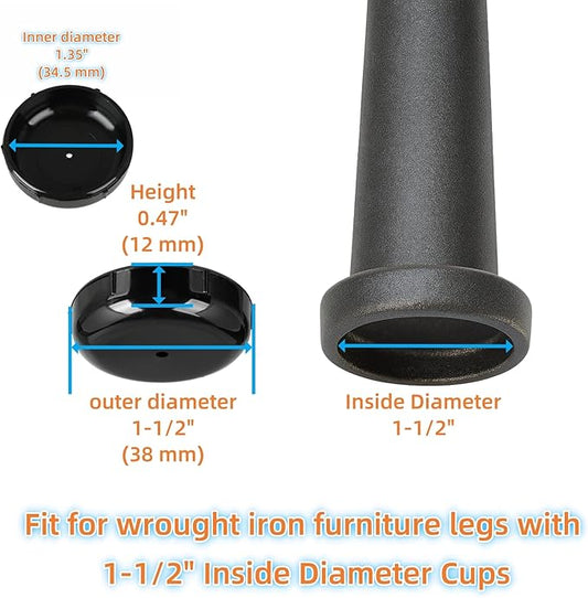 Wrought Iron Patio Furniture Feet Caps - Image 2