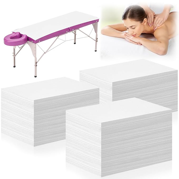 Tegeme 150 Pieces Disposable Massage Table Sheets 31" x 70" Waterproof Bed by Tegeme