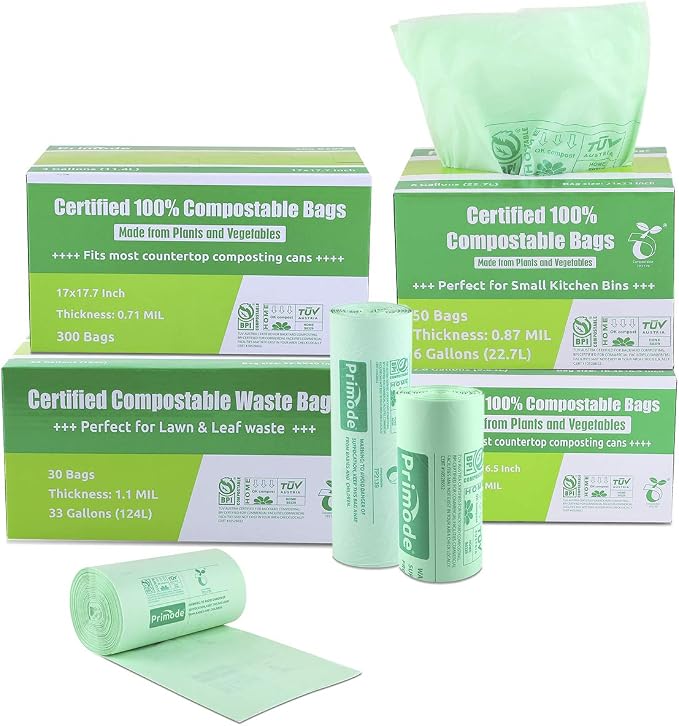 Primode Compostable Bags, 6 Gallon Food Scraps Yard Waste Bags, Extra Thick - Image 5
