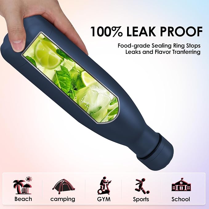 17oz Cola-Bottle Shaped Stainless Steel Leak-proof Water Bottle, Double Wall - Image 4