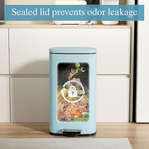 AthLike Trash Can, Stainless Steel Kitchen Garbage Can, Step Waste Bin - Image 6