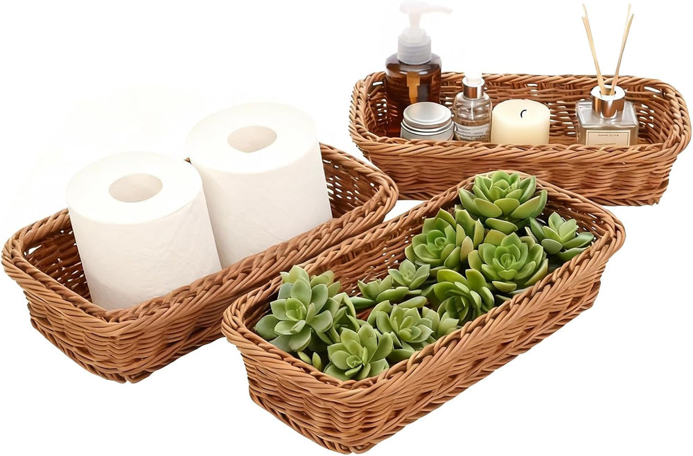 Hemoton 3-Pack Tabletop Storage Baskets for Seasoning Jars and Snacks 10.23X3...