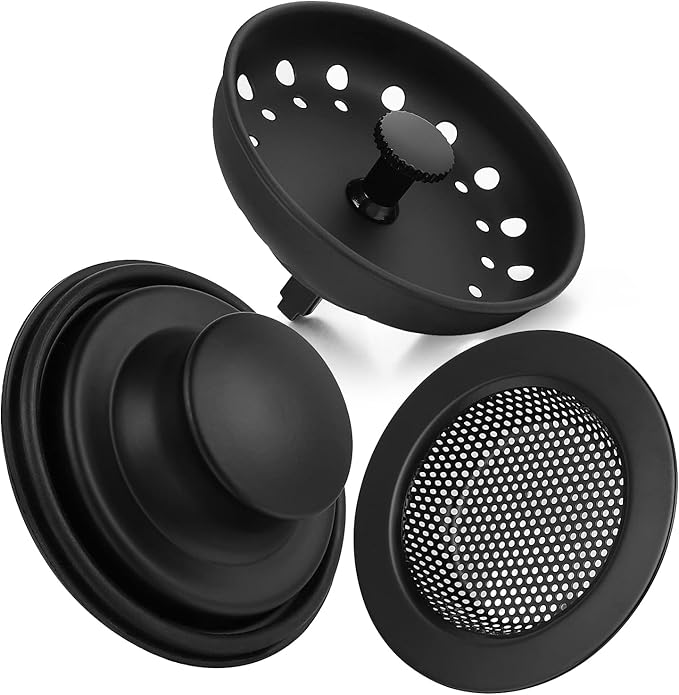 Kitchen Sink Drain Strainer 3 Pack Stainless Steel Sink Stopper, Anti-Clogging by Carry360