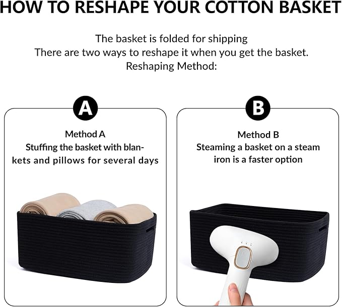 Large Storage Baskets for Organizing, Closet Shelf Baskets for Clothes Blanket - Image 7