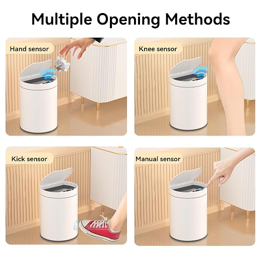 Bathroom Trash Can with Lid 2.6 Gallon Stainless Steel TrashCans Automatic - Image 6