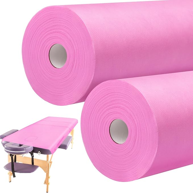 Tudomro 2 Roll Disposable Non Woven Bed Sheets 24 x 71 Inch Massage Table Paper by Tudomro