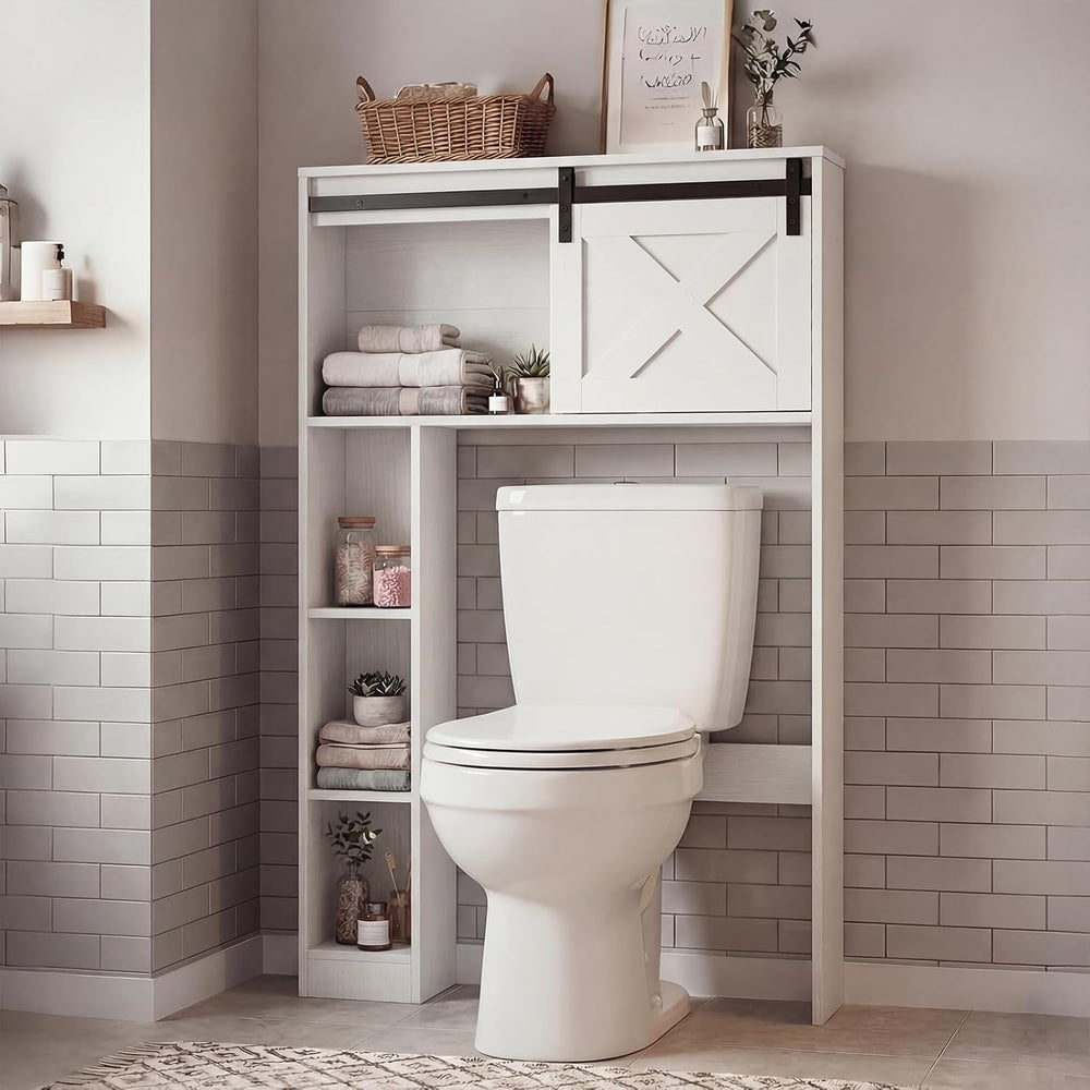 GIANTEX Over The Toilet Storage Cabinet - Freestanding Bathroom Organizer wit...