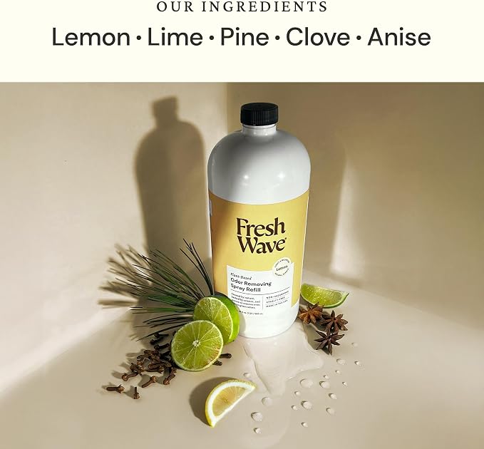 Fresh Wave Lemon Scent Odor Eliminator Spray & Air Freshener Refill, 32 fl. oz. - Image 2