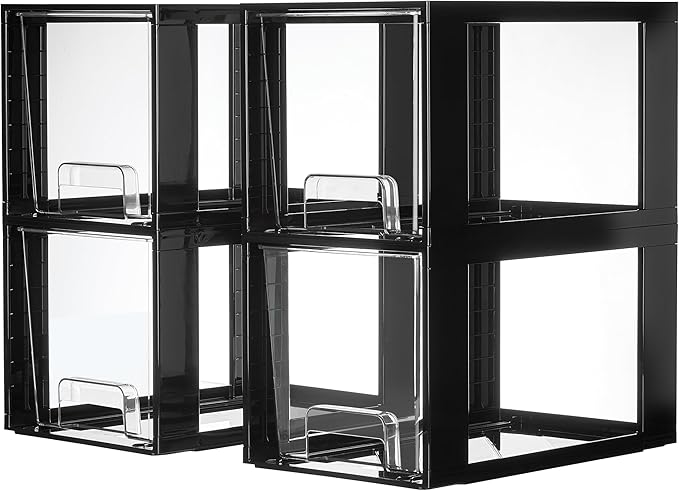 Vtopmart 4 Pack Large Stackable Storage Drawers, Easily Assemble Acrylic by Vtopmart
