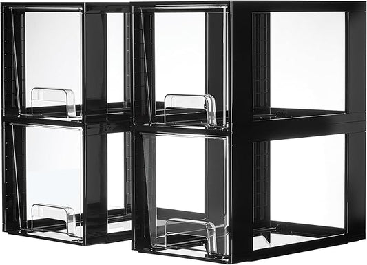 Vtopmart 4 Pack Large Stackable Storage Drawers, Easily Assemble Acrylic by Vtopmart