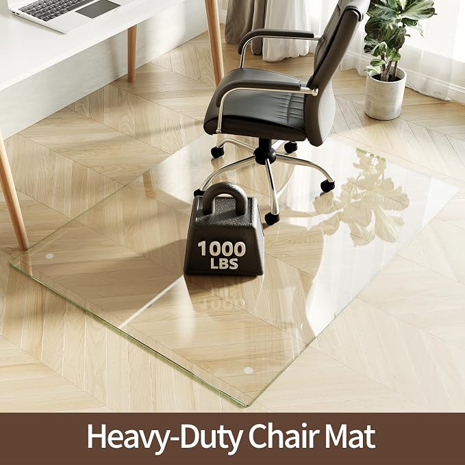 Koonmi Tempered Glass Chair Mat 44"x58" - Image 2