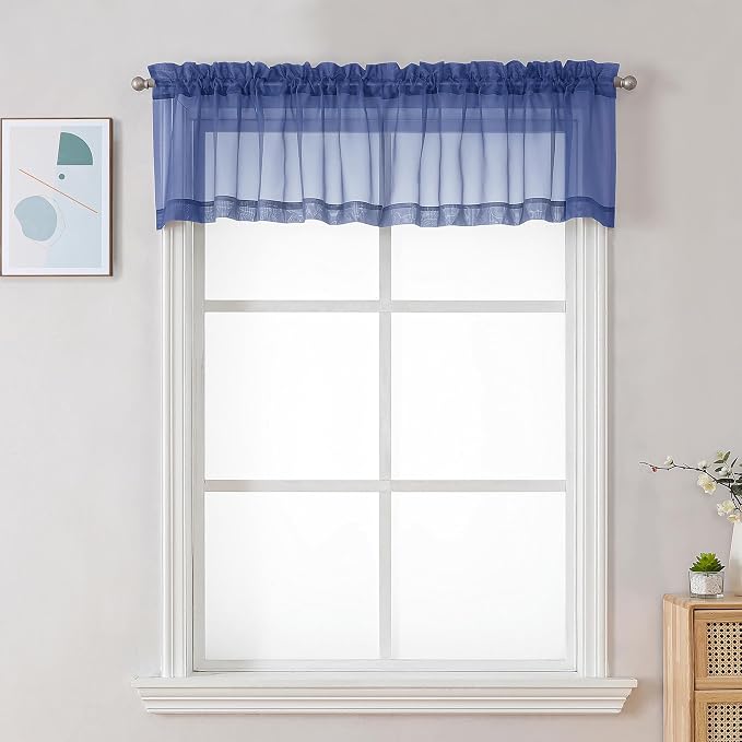 Chyhomenyc Sheer Valances for Windows 2 Pack, Small Window Curtains for Living by Chyhomenyc