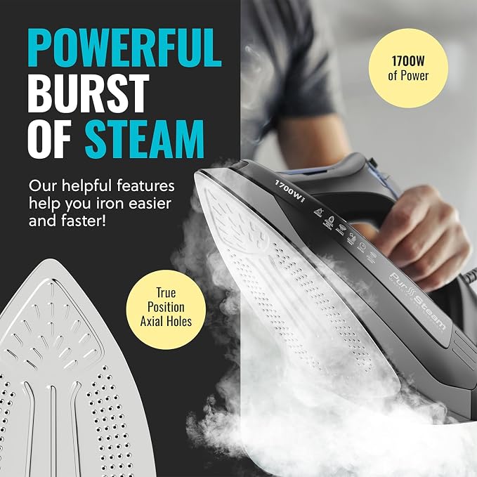 Pursteam Steam Iron for Clothes 1700W - Image 2
