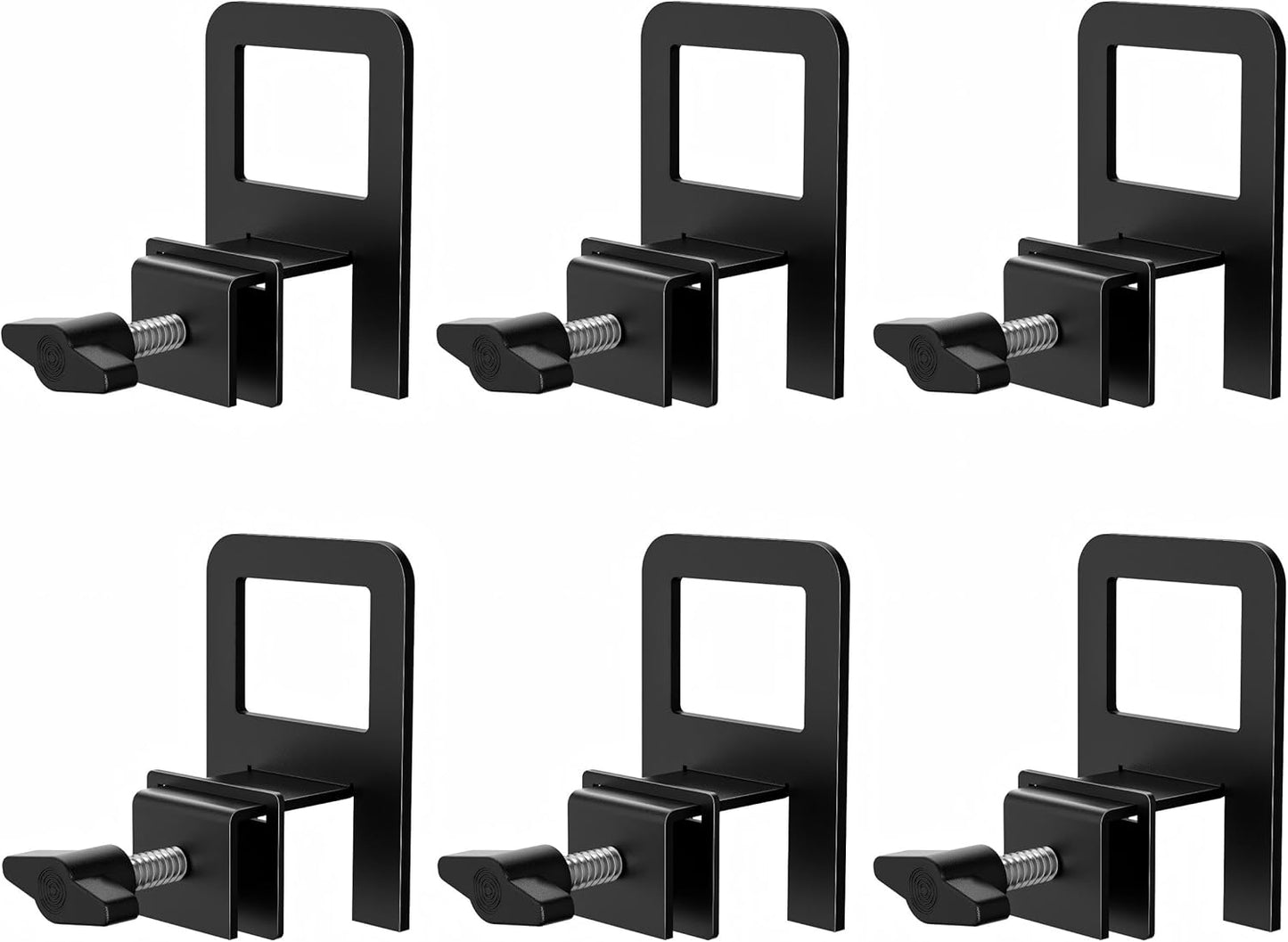 niffgaff 6 PCS Adjustable Anti‑Slip Mattress Slide Stopper Grippers Prevent Mattress Slipping, Metal Bed Frame Holder in Place, Black
