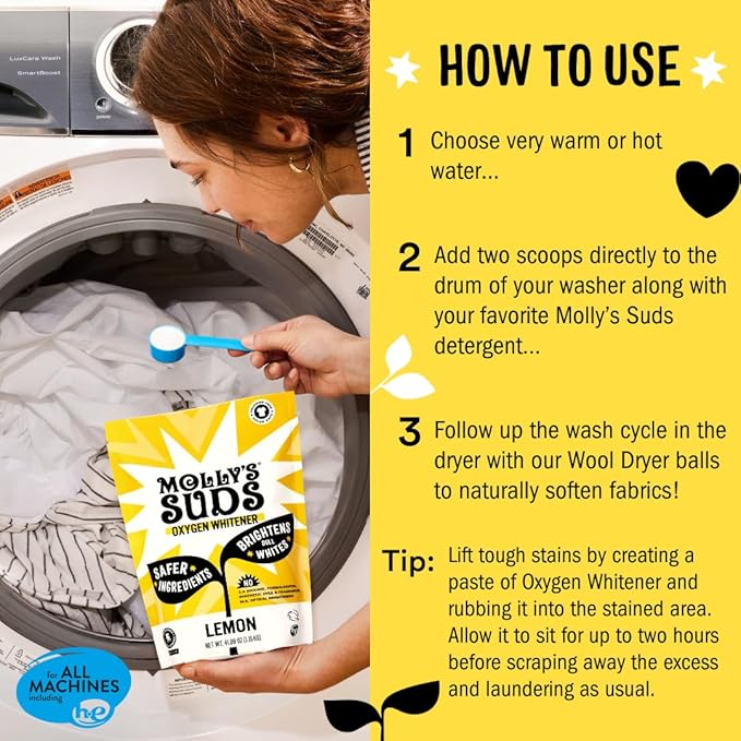 Molly's Suds Oxygen Whitener | Powerful Bleach Alternative, Chlorine Free & - Image 4